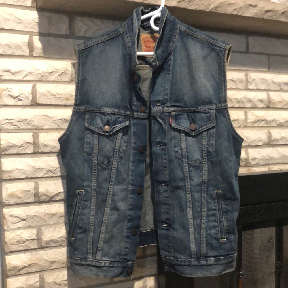 Levi Sleeveless Navy Jacket US L